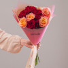 Микс роз персиковые+красные 9шт